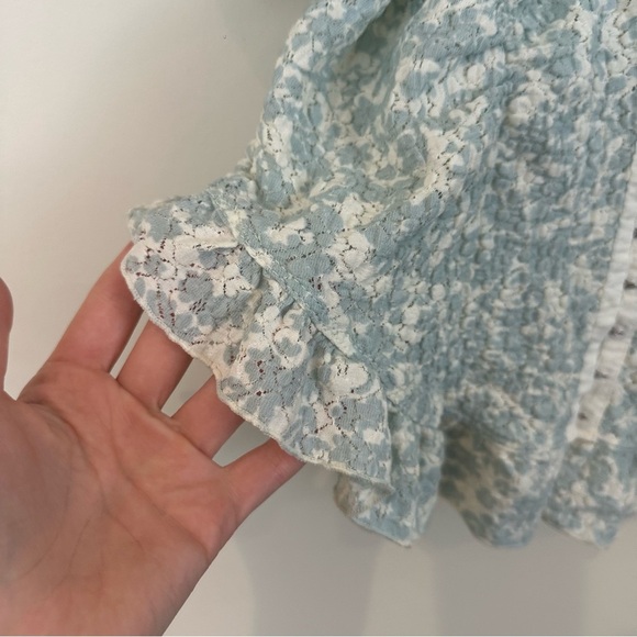 Free People | Oh Baby Lace Crop Top Light Blue Size Large Women's - Picture 6 of 7